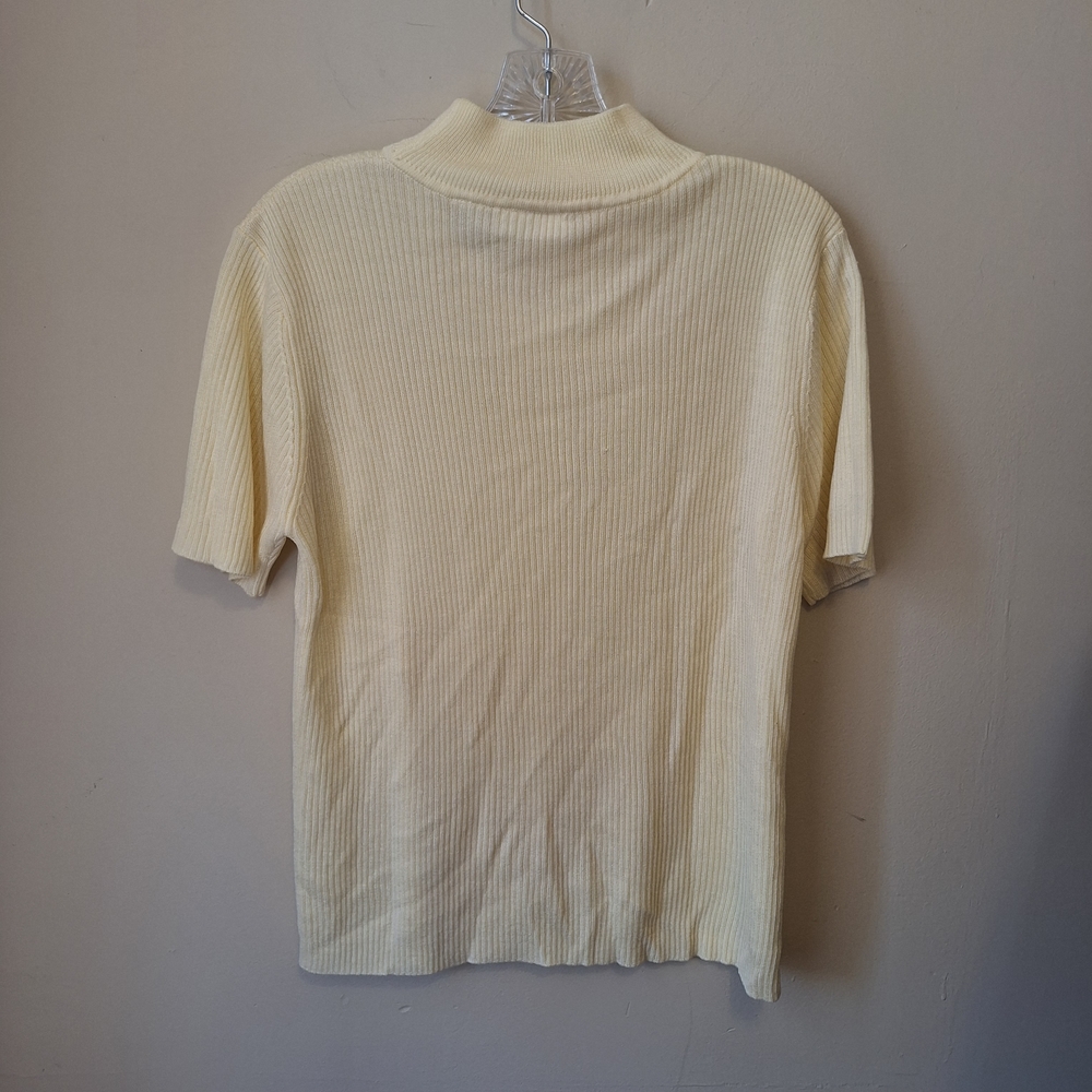 Croft & Barrow Yellow Ribbed Turtleneck Top - Picture 3 of 6